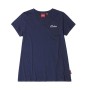 T-SHIRT USA FLAG LOGO FEMME, BLEU