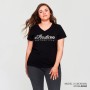 T-SHIRT LOGO SCRIPT FEMME, NOIR