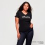 T-SHIRT LOGO SCRIPT FEMME, NOIR