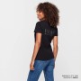 T-SHIRT LOGO BLOC FEMME, NOIR