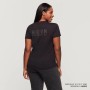 T-SHIRT LOGO BLOC FEMME, NOIR