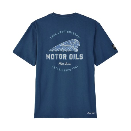 T-shirt à poche pour homme, bleu, Motor Oils