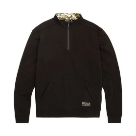 PULL A COL ZIPPE DOUBLE CAMOUFLAGE POUR HOMME, NOIR